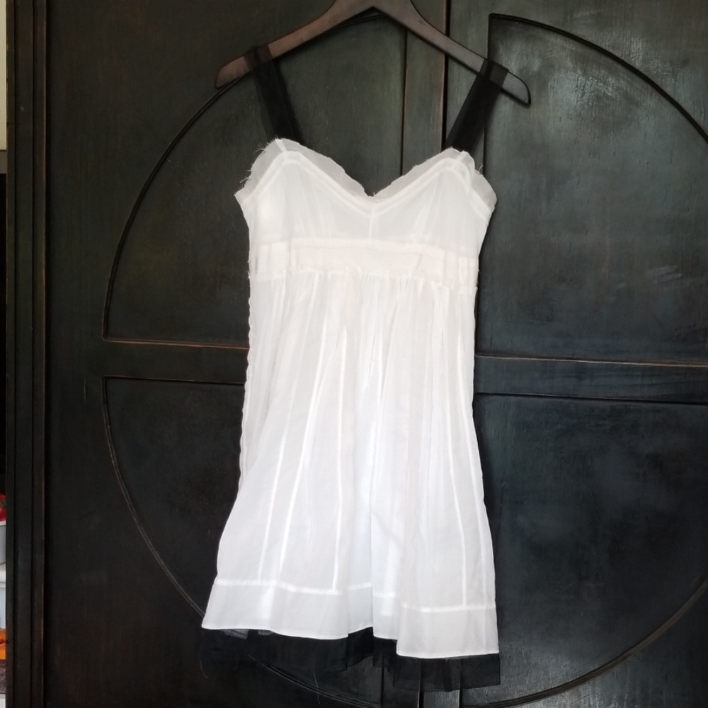 Ann Taylor LOFT White and Black Dress